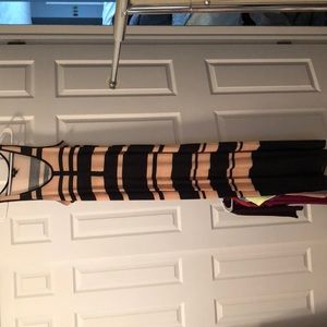 Pink and black maxi dress